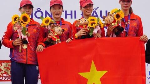 “Cú đúp” vàng từ các “nữ chiến binh” tuyển Rowing