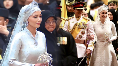 Nàng dâu Hoàng gia Brunei đẹp yêu kiều cùng mẫu váy cưới tinh tế trong đám cưới cổ tích