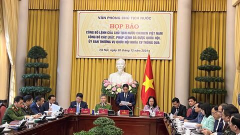 Công bố Lệnh của Chủ tịch nước về các luật vừa được Quốc hội thông qua