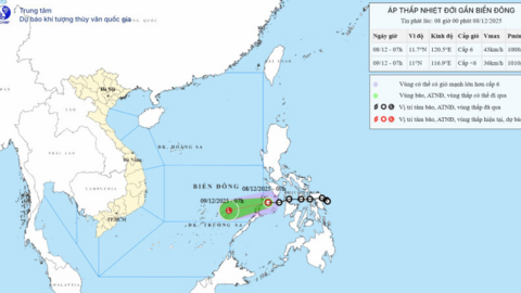 Áp thấp nhiệt đới ngoài khơi Philippines đang thẳng tiến vào Biển Đông