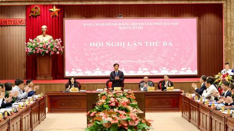 Hội nghị lần thứ tư Ban Chấp hành Đảng bộ TP Hà Nội khóa XVIII bàn thảo các nội dung quan trọng