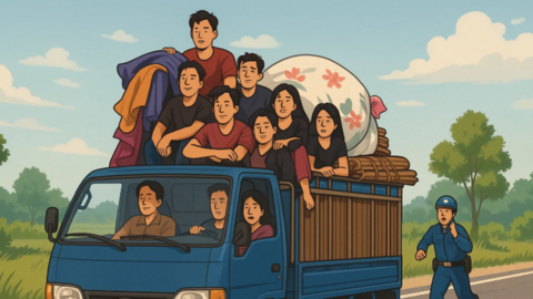 Những trường hợp nào được chở người trên xe ô tô chở hàng?