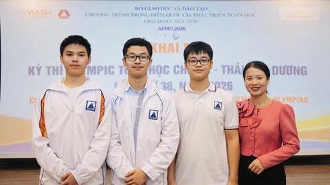 Thành tích đáng nể của 3 học sinh Hà Nội tham dự Olympic toán học châu Á - Thái Bình Dương 2026