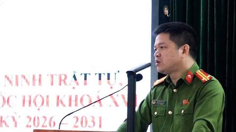 Công an xã Mỹ Đức bảo đảm an ninh trật tự phục vụ công tác bầu cử