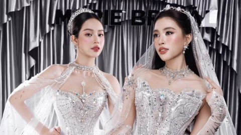 Hoa hậu Tiểu Vy, Thanh Thủy diện váy cưới đẹp bất phân thắng bại