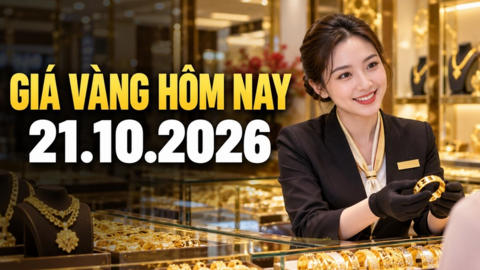 Giá vàng hôm nay 21.10.2026: SJC đi ngang, vàng thế giới lùi nhẹ