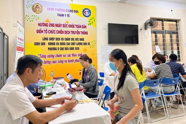 Phường Ô Chợ Dừa nâng cao chất lượng dân số từ y tế cơ sở