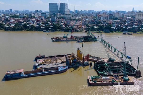 Tăng tốc thi công cầu Trần Hưng Đạo