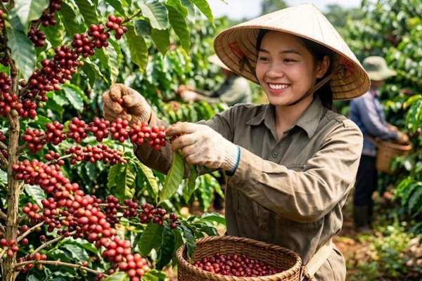 Giá cà phê hôm nay 27.8.2026 giảm trở lại, cao nhất 97.200 đồng/kg