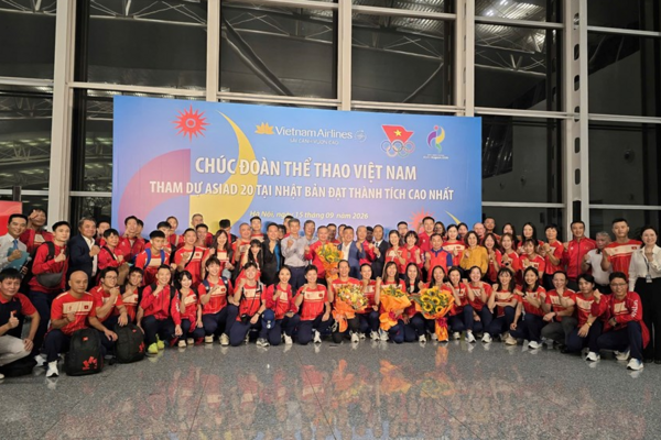 Đoàn Thể thao Việt Nam dự Lễ thượng cờ ASIAD 20 ngày 18.9