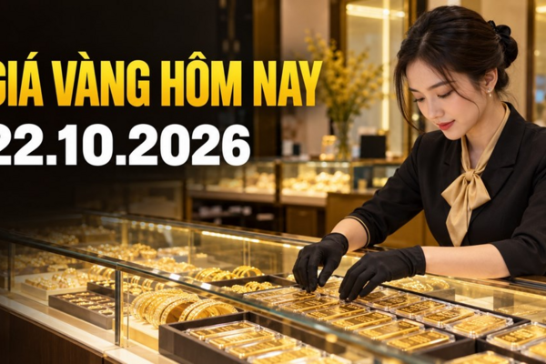 Giá vàng hôm nay 22.10.2026: SJC đứng giá, vàng thế giới đi lên