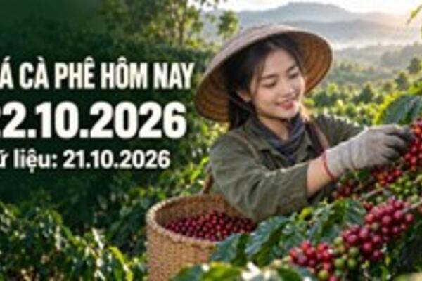 Giá cà phê hôm nay 22.10.2026: Áp lực từ hai sàn kỳ hạn