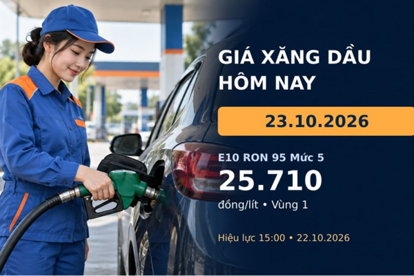 Giá xăng dầu hôm nay 23.10.2026: Áp dụng bảng mới sau điều chỉnh
