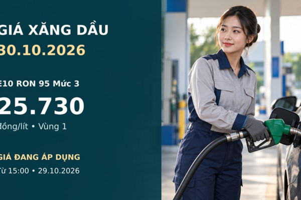 Giá xăng dầu hôm nay 30.10.2026: Bảng mới từ chiều 29.10 đang áp dụng