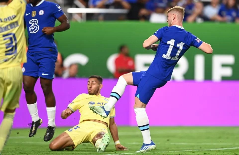 Werner đã nổ súng trong trận thắng 2-1 của Chelsea trước Club America. Ảnh: G3 Football