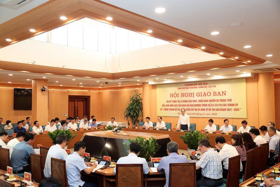 Quang cảnh Hội nghị giao ban sơ kết c&ocirc;ng t&aacute;c 6 th&aacute;ng đầu năm, triển khai nhiệm vụ trọng t&acirc;m đến cuối năm 2022 của Ban chỉ đạo Chương tr&igrave;nh&nbsp;03-CTr/TU&nbsp;