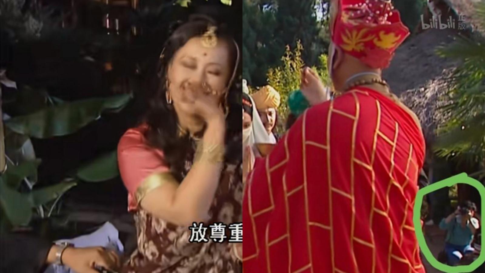 Cánh tay đeo đồng hồ của nhân viên hay 1 người đàn ông cầm máy quay lọt vào khung hình trong phần 1 Tây Du Ký. Ảnh: Sina.