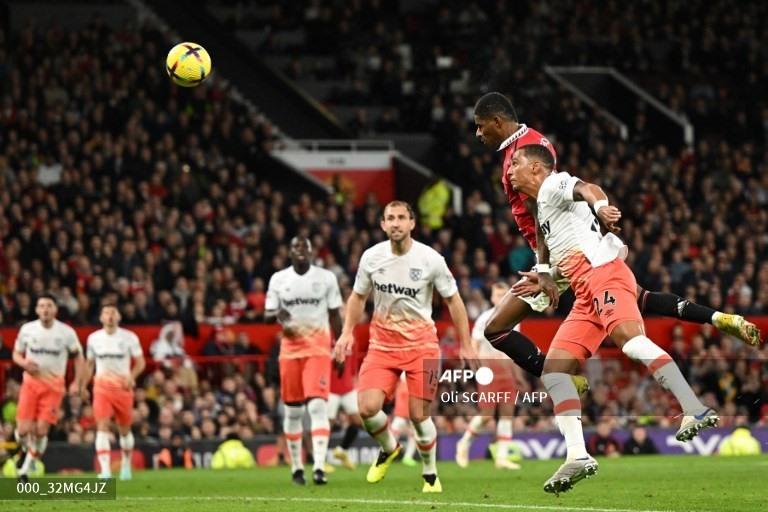 Bàn thắng thứ 100 của Rashford cho Man United. Ảnh: AFP