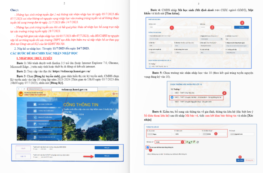 Hà Nội hướng dẫn cách xác nhận nhập học sau khi trúng tuyển lớp 10 ảnh 2