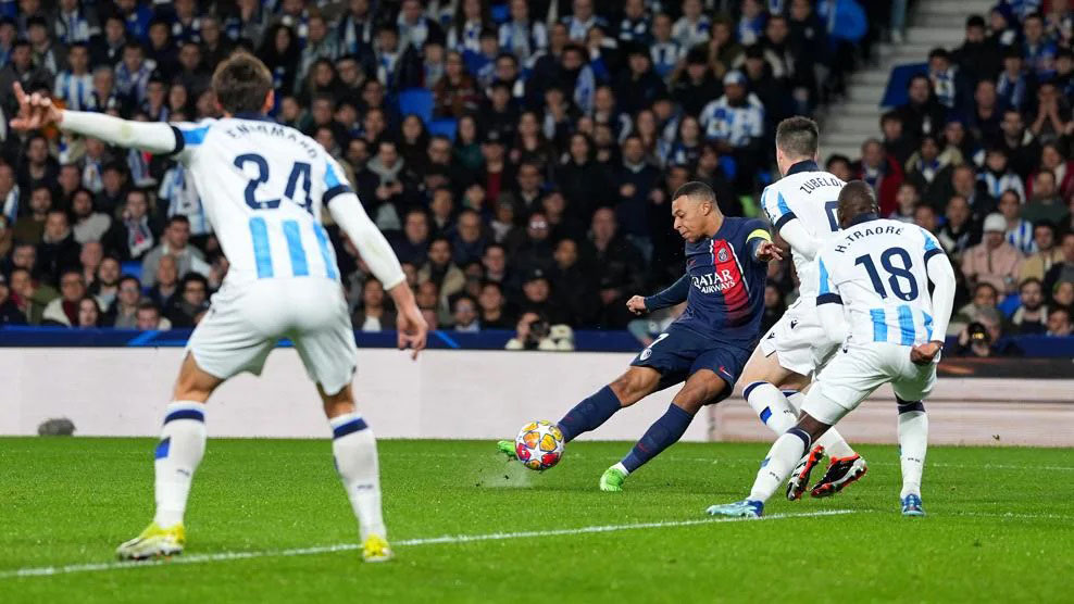 Mbappe có màn trình diễn ấn tượng trước Real Sociedad. Ảnh: UEFA