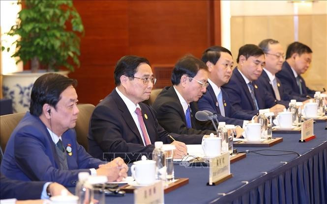 Thủ tướng Phạm Minh Chính phát biểu tại cuộc gặp Thủ tướng Trung Quốc Lý Cường. thu-tuong-3.jpg