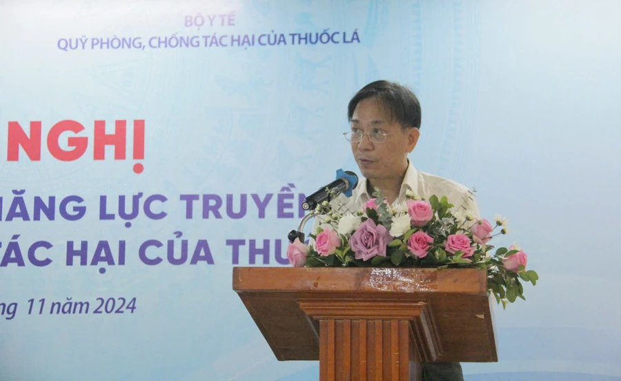 Ông Hồ Hồng Hải, Phó Vụ trưởng Vụ Pháp chế, Bộ Thông tin và Truyền thông phát biểu tại hội nghị. (Ảnh: Phong Anh)