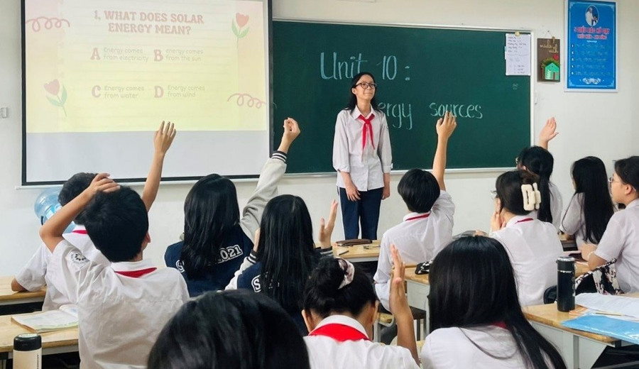 Một lớp học trên địa bàn quận Nam Từ Liêm (Hà Nội). Ảnh: ITN khoi-thong-day-hoc-ngoai-ngu-2.jpg