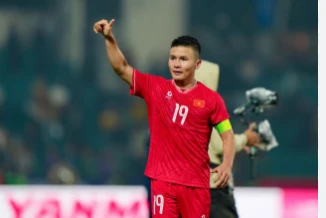 Quang Hải góp công giúp tuyển Việt Nam thắng đậm tuyển Lào.