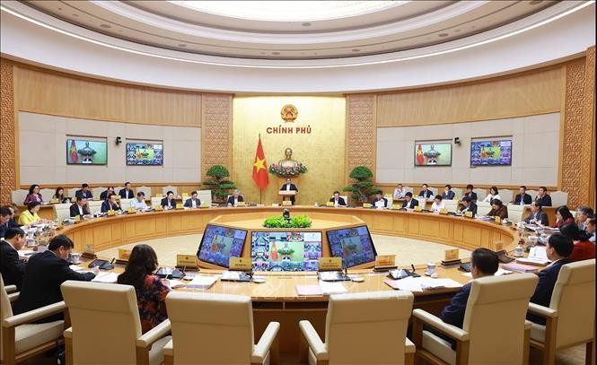 Phiên họp Chính phủ thường kỳ tháng 3 năm 2025. Ảnh: Dương Giang/TTXVN thu-tuong-phai-xu-ly-linh-hoat-hieu-qua-dam-bao-cac-muc-tieu-phat-trien-2.jpg
