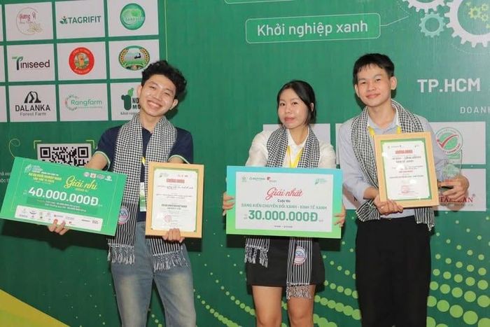 Dự án NetGins đã được trao giải Nhất cuộc thi Khởi nghiệp xanh thành phố Hồ Chí Minh năm 2025. Ảnh: IUH.