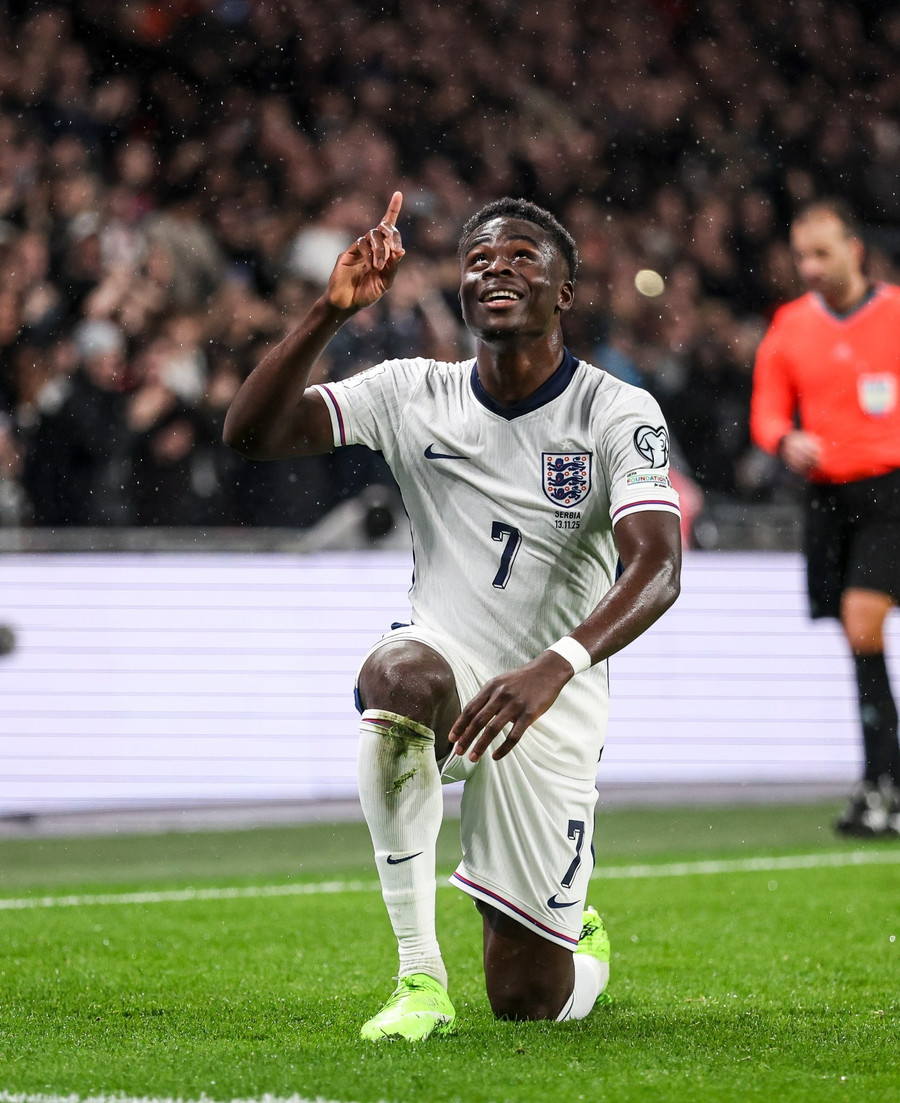Bukayo Saka góp công giúp tuyển Anh hạ Serbia 2-0 hôm 14/11. saka.jpg