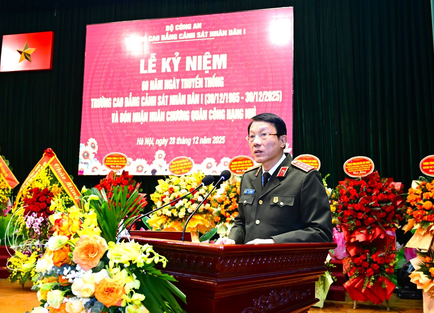 Bộ trưởng Lương Tam Quang phát biểu tại Lễ kỷ niệm 60 năm Trường Cao đẳng CSND I