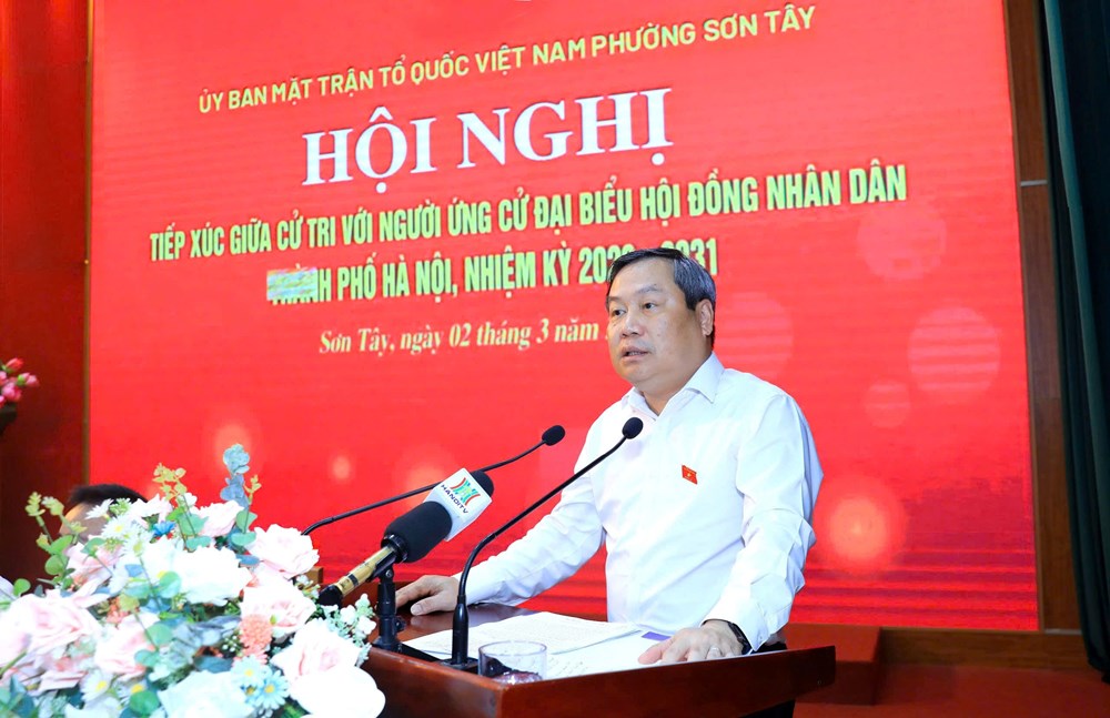 Chủ tịch UBND TP. Hà Nội tiếp xúc cử tri trước bầu cử - ảnh 1