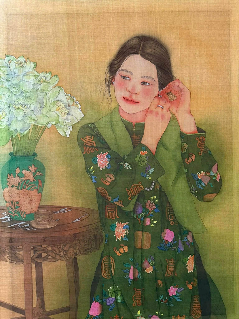 "Bạch Liên" - Đỗ Thu Hương, lụa 7vwuxofu.jpg