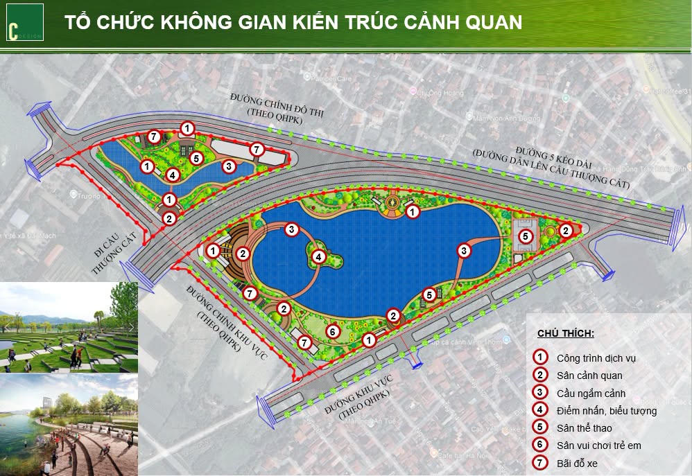 Tổ chức không gian kiến trúc cảnh quan (Ảnh: TTDVTH xã Thiên Lộc).