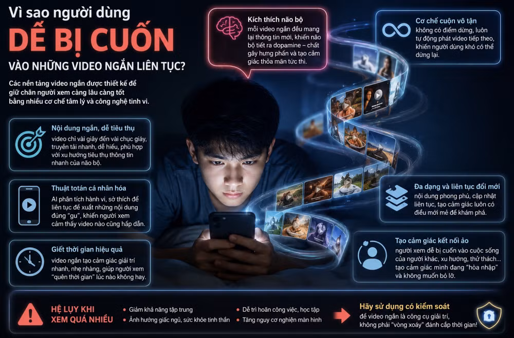 Người dùng có cảm giác mình đang chủ động lựa chọn, nhưng trên thực tế nhiều khi lại đang được dẫn dắt bởi một chuỗi đề xuất được tối ưu để giữ người xem ở lại lâu nhất có thể. Ảnh: AI anh-man-hinh-2026-08-17-luc-212740.png