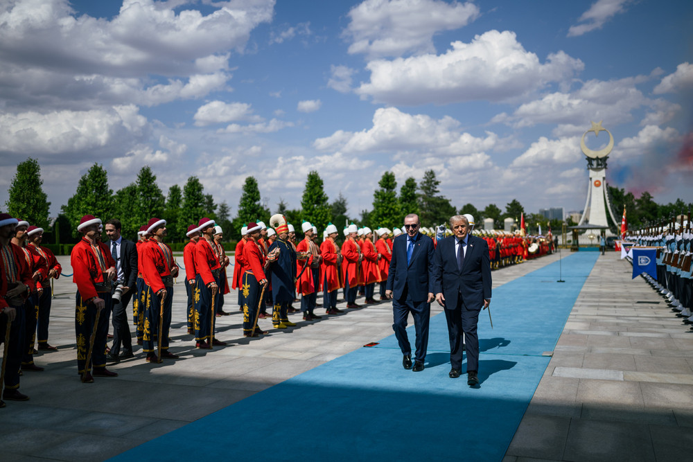 Tổng thống Thổ Nhĩ Kỳ Recep Tayyip Erdogan và Tổng thống Mỹ Donald Trump tại Hội nghị NATO hồi tháng 7. Ảnh: Nhà Trắng hmoonhowuaebukn.jpg