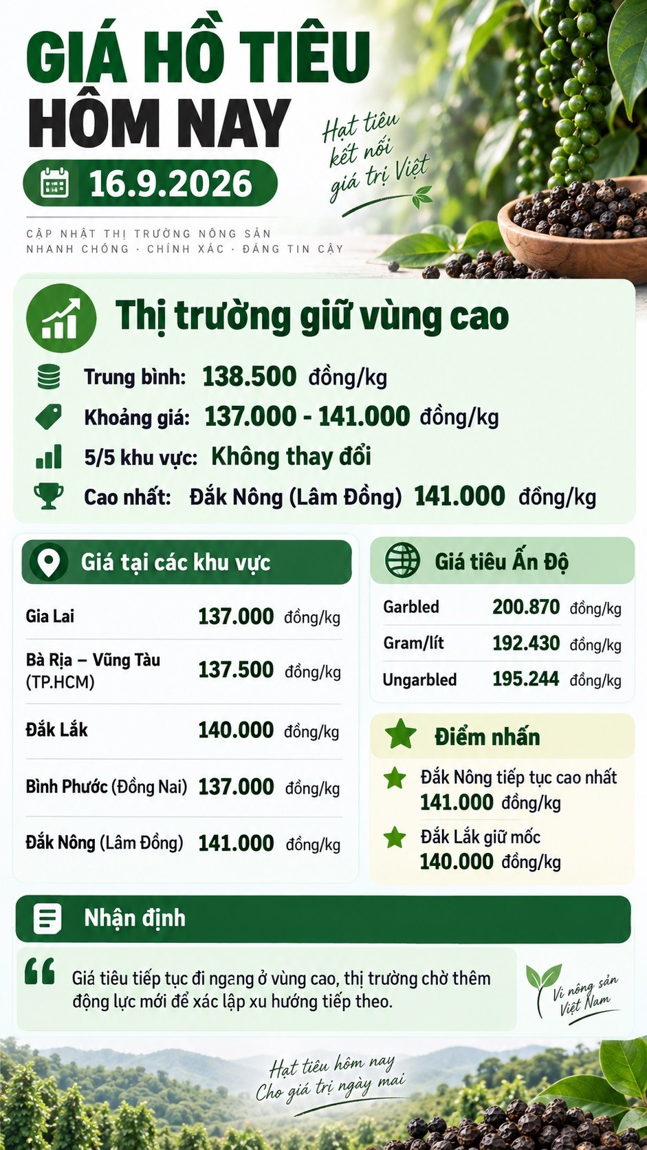 Giá tiêu hôm nay 16.9 chưa biến động, thị trường chờ lực mua mới - ảnh 3